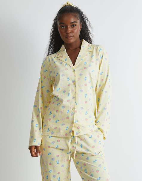 Skinnydip london yellow ditsy fruit pyjama set in yellow - YELLOW - view 1