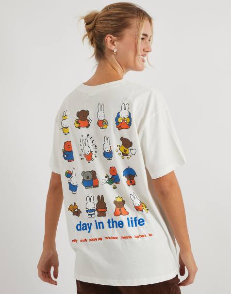 Skinnydip Miffy day in the life t-shirt in ecru - view 1