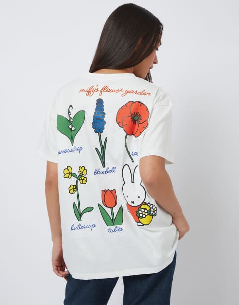 Skinnydip Miffy flower garden t-shirt in white