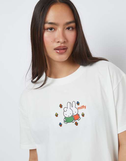 Skinnydip Miffy flower garden t-shirt in white, 3 of 4