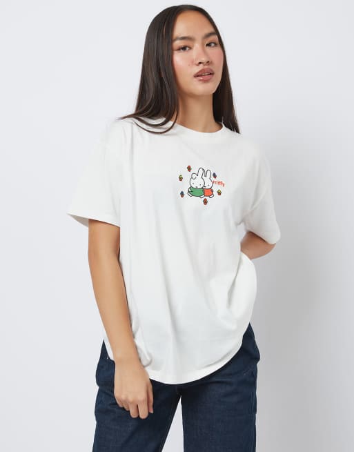 Skinnydip Miffy flower garden t-shirt in white, 4 of 4