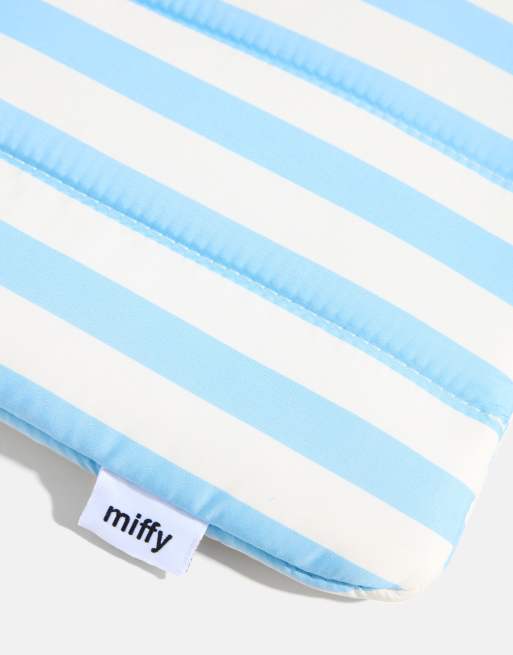 Skinnydip Miffy stripe stamp laptop sleeve 16" in blue, 4 of 4