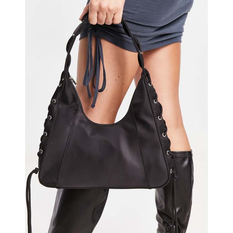 Skinnydip mesh monogram shoulder bag in black