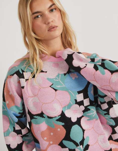 Skinnydip Oversized fruit knitted jumper in multi - view 1
