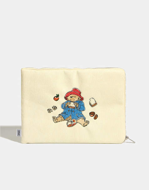 Skinnydip Paddington embroidered laptop case16" in black - view 1