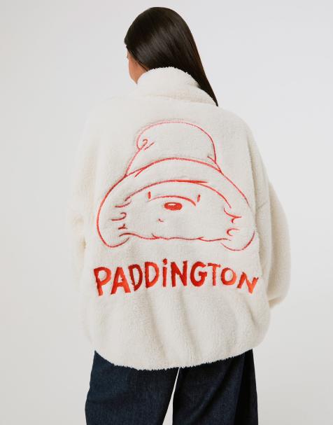 Skinnydip Paddington x skinnydip fleece jacket in ecru - view 1