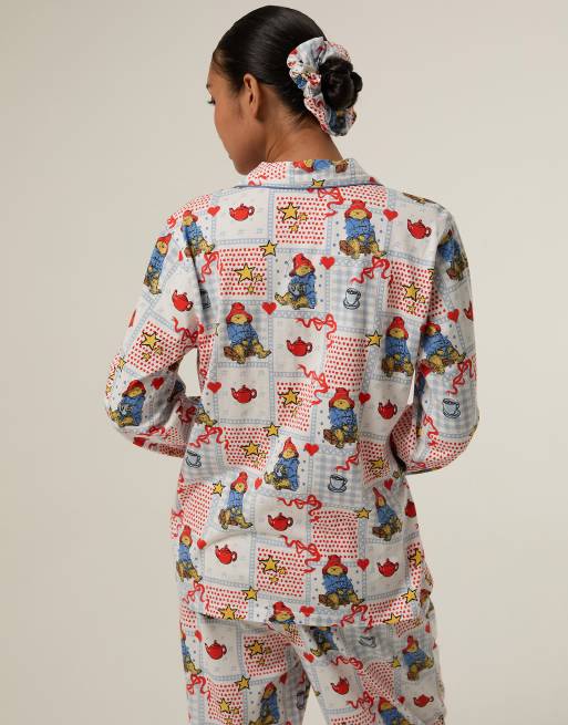 Skinnydip Paddington x skinnydip patchwork pyjama set with scrunchie in multi, 2 of 4