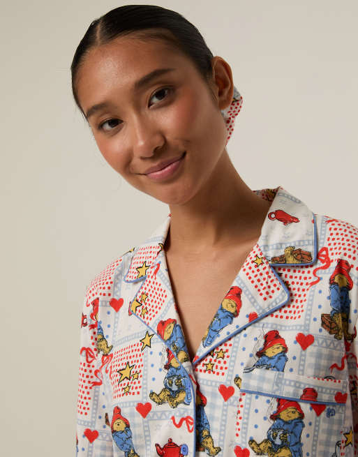 Skinnydip Paddington x skinnydip patchwork pyjama set with scrunchie in multi, 3 of 4