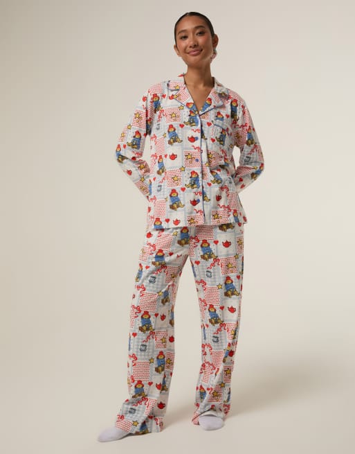 Skinnydip Paddington x skinnydip patchwork pyjama set with scrunchie in multi, 4 of 4