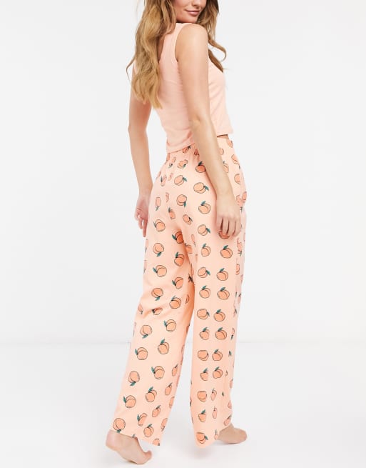 Skinnydip Pink Cotton Trouser Pyjama Set with Stitch Print