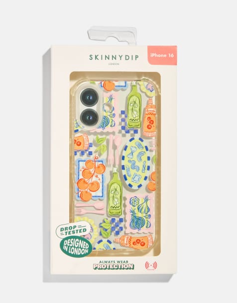 Skinnydip Pasta patchwork iphone case in blue - view 1