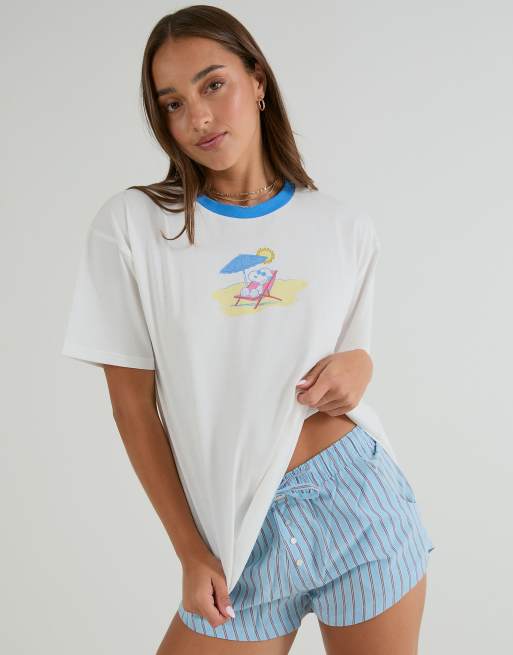Skinnydip Peanuts i love the beach t-shirt in white, 2 of 4