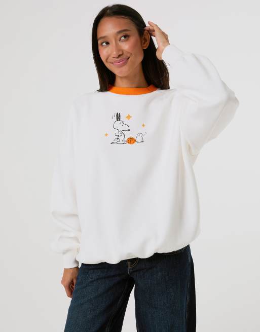 Skinnydip Peanuts x skinnydip scream team sweatshirt in ecru in ecru, 2 of 4