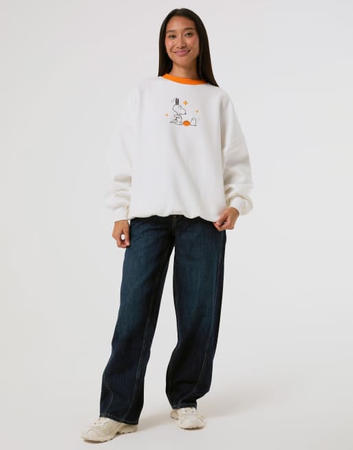 Skinnydip Peanuts x skinnydip scream team sweatshirt in ecru in ecru, 4 of 4