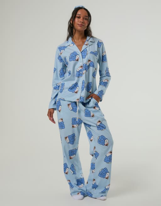 Skinnydip Peanuts x skinnydip snoopy coat pyjama set with scrunchie in blue, 4 of 4