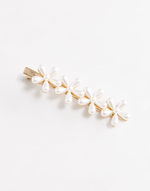 Skinnydip pearl daisy hair slide, 2 of 4