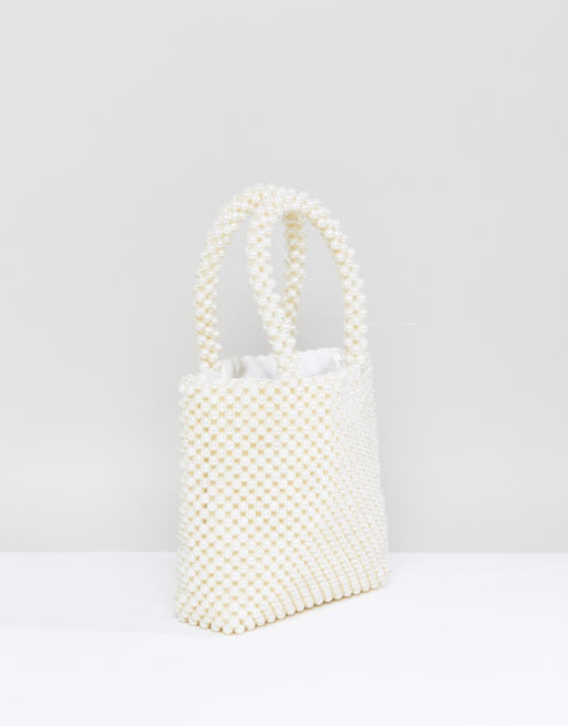 Skinnydip Penelope faux pearl beaded bag