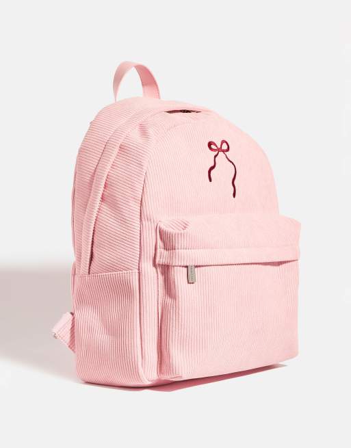 Skinnydip Pink bow embroidered backpack in pink , 2 of 4