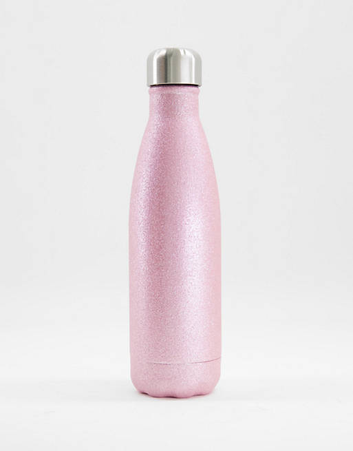 Skinnydip pink sparkle water bottle 500ml