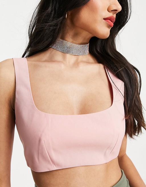 Skinnydip silver sequin choker necklace
