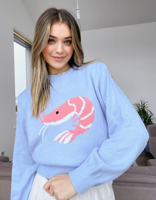 Skinnydip relaxed jumper in shrimp knit