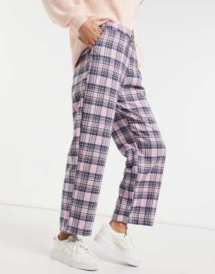 light pink plaid pants