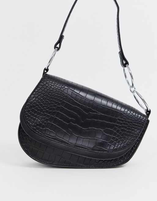 Skinnydip - Ride - Sac porté épaule effet croco - Noir