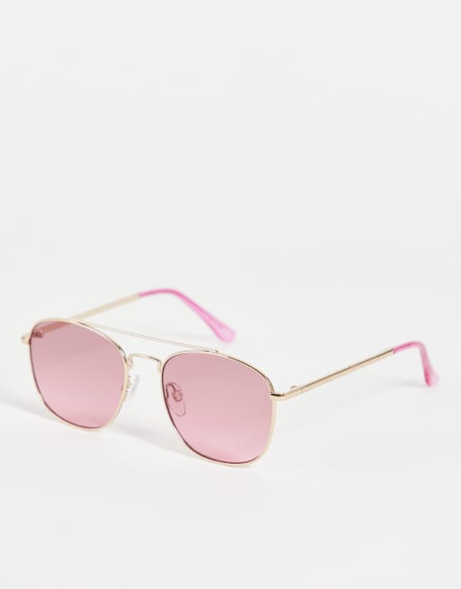 Skinnydip - Rosa solbriller i aviator-stil