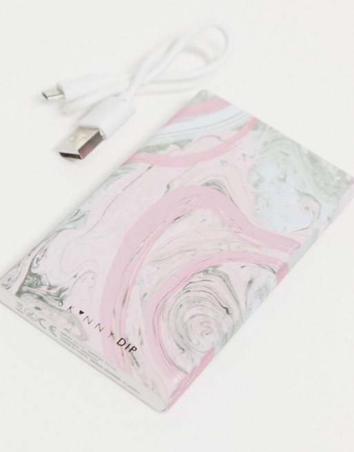 Skinnydip rose gold marble portable charger