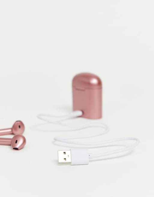 Skinnydip rose gold wireless earbuds with charging case, 2 of 4