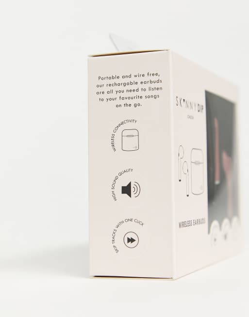 Skinnydip rose gold wireless earbuds with charging case, 3 of 4