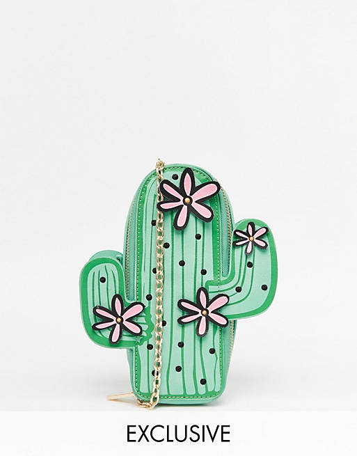 Skinnydip - Sac bandoulière en forme de cactus exclusivité ASOS