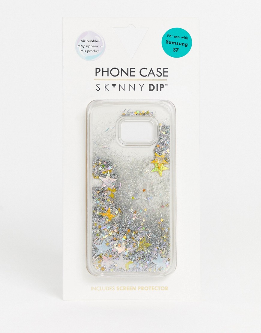 Skinnydip - Samsung S7 - Custodia per telefono glitter a stella-Argento