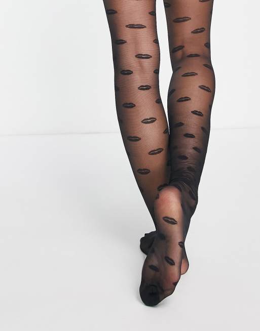 Sheer black clearance tights with designs