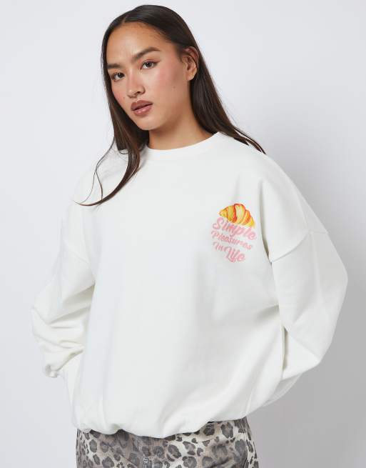 Skinnydip Simple pleasures in life sweatshirt in white, 4 of 4