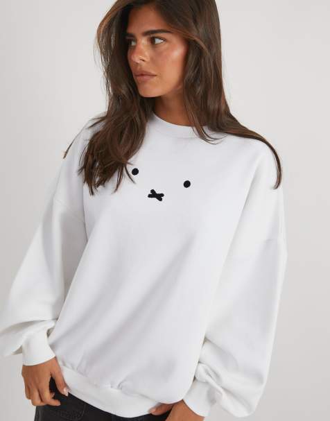Skinnydip Skinnydip london miffy face sweatshirt in white - view 1