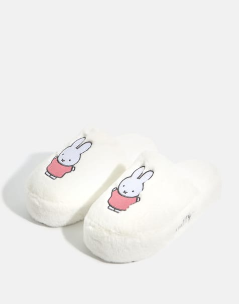 Skinnydip Skinnydip london miffy pink dress slippers in white - view 1