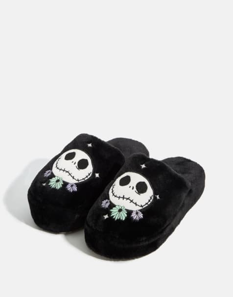 Skinnydip Skinnydip london nightmare before christmas slippers in black - view 1