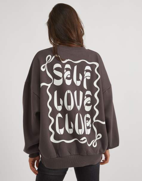 Skinnydip Skinnydip london self love club sweatshirt in grey - view 1