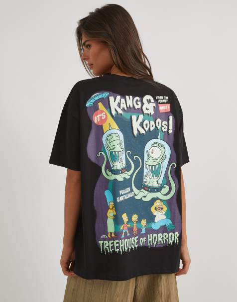 Skinnydip Skinnydip london the simpsons kang & kodos treehouse of horror t-shirt in grey - view 1