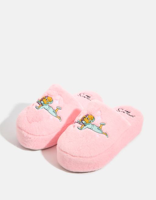 Skinnydip Skinnydip london the simpsons slippers in pink