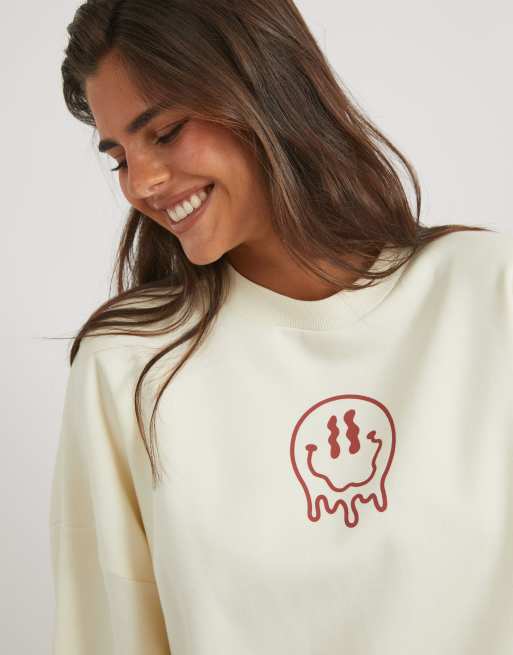 Skinnydip Skinnydip london whatever sweatshirt in ecru, 3 of 4