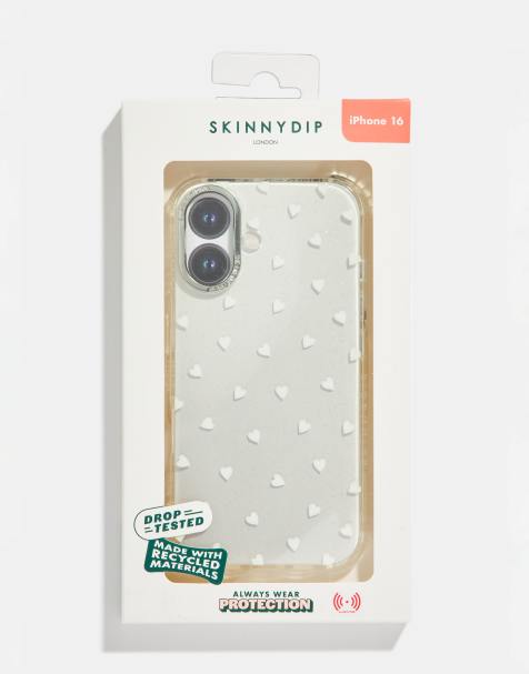 Skinnydip Skinnydip london white ditsy hearts iphone case in white - view 1