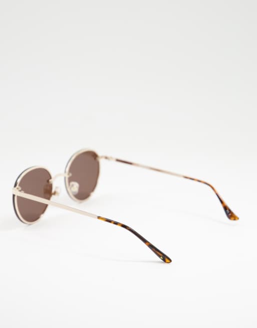 Skinnydip smokey frameless round sunglasses in brown, 4 of 4