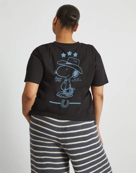 Skinnydip Snoopy cowboy t-shirt in black in black - view 1