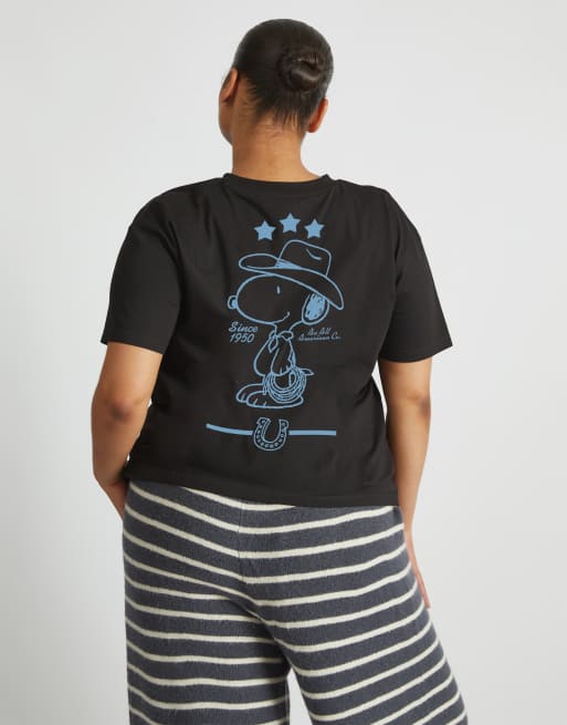 Skinnydip Snoopy cowboy t-shirt in black in black