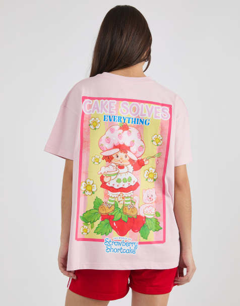 Skinnydip Strawberry shortcake poster t-shirt in pink