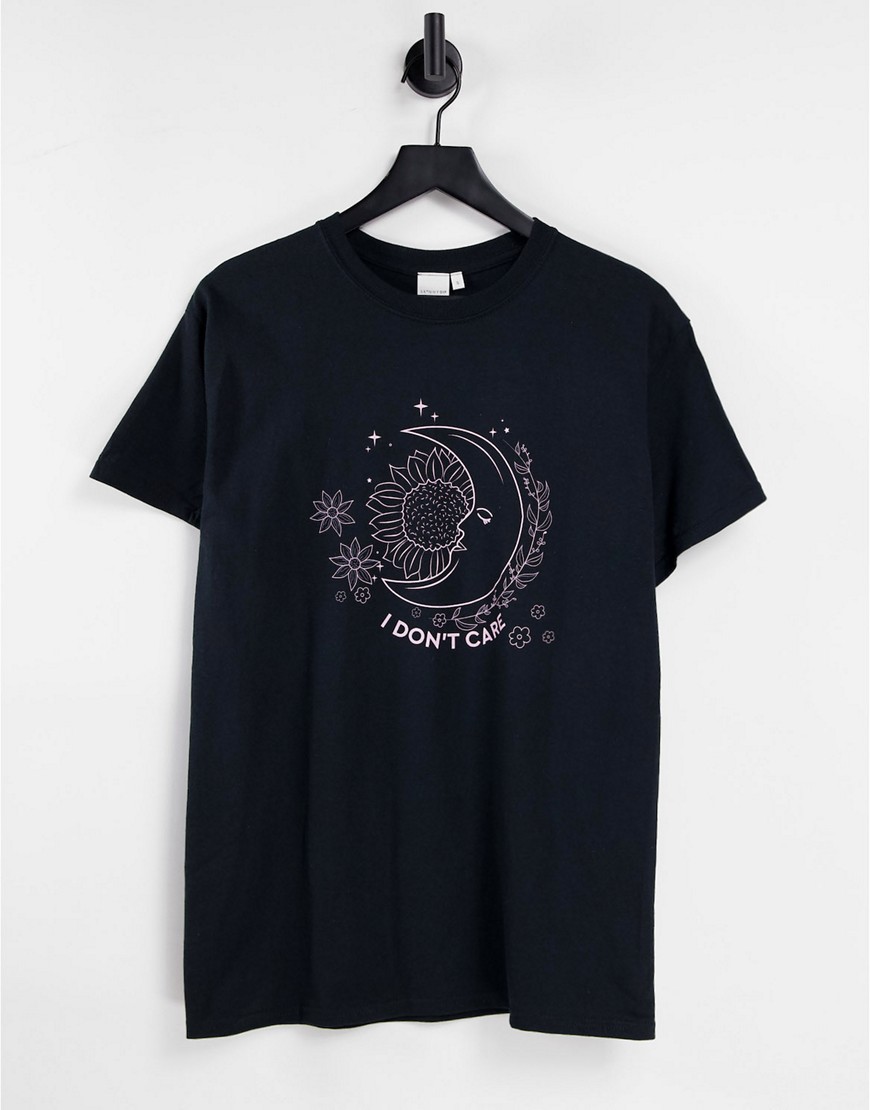 Skinnydip sun and moon oversized t-shirt in black