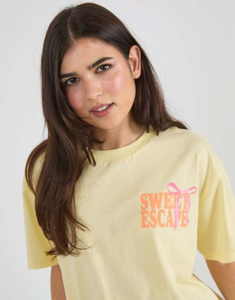 Skinnydip Sweet escape t-shirt in yellow