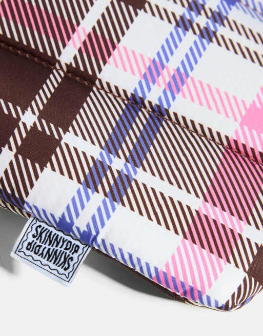Skinnydip Tartan quilted laptop sleeve 16" in multi, 4 of 4